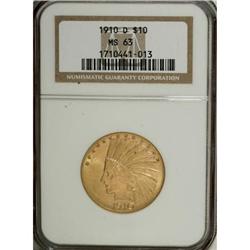 1910-D $10 MS63 NGC