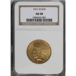 1911-D $10 AU58 NGC