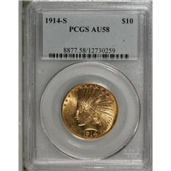 1914-S $10 AU58 PCGS