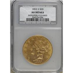 1855-S $20 AU50 CSN