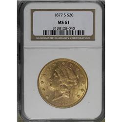1877-S $20 MS61 NGC