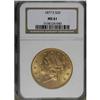 Image 1 : 1877-S $20 MS61 NGC