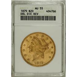 1879 $20 AU55 ANACS