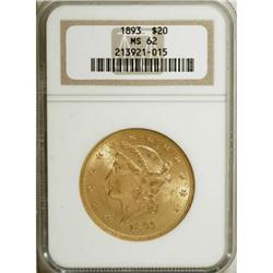 1893 $20 MS62 NGC