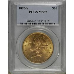 1893-S $20 MS62 PCGS