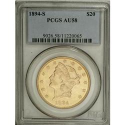 1894-S $20 AU58 PCGS