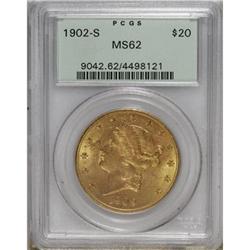 1902-S $20 MS62 PCGS