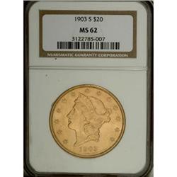1903-S $20 MS62 NGC