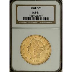1904 $20 MS61 NGC