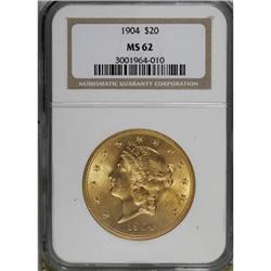 1904 $20 MS62 NGC