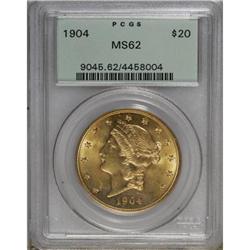 1904 $20 MS62 PCGS