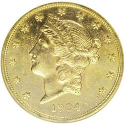 1904 $20 Prooflike MS63 NGC