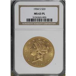1904-S $20 Prooflike MS63 NGC