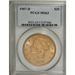 1907-D $20 MS63 PCGS