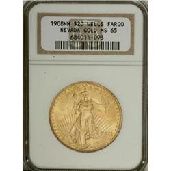 1908 $20 No Motto MS65 NGC