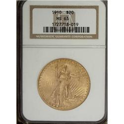 1910 $20 MS63 NGC