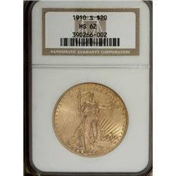 1910-S $20 MS62 NGC