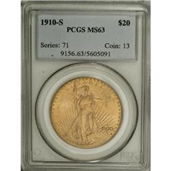 1910-S $20 MS63 PCGS