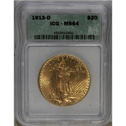 1913-D $20 MS64 ICG