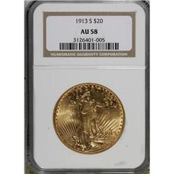 1913-S $20 AU58 NGC