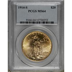 1914-S $20 MS64 PCGS