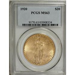 1920 $20 MS63 PCGS