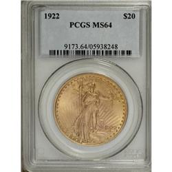 1922 $20 MS64 PCGS