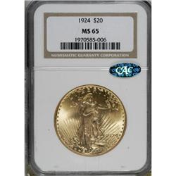 1924 $20 MS65 NGC