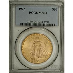 1925 $20 MS64 PCGS