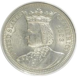 1893 25C Isabella Quarter AU58 ANACS