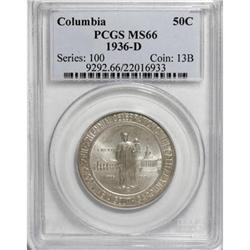 1936-D 50C Columbia MS66 PCGS