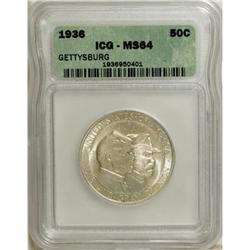 1936 50C Gettysburg MS64 ICG