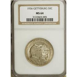1936 50C Gettysburg MS64 NGC