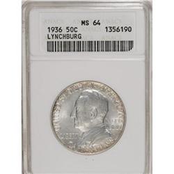 1936 50C Lynchburg MS64 ANACS