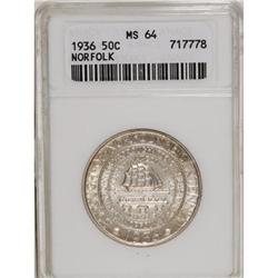 1936 50C Norfolk MS64 ANACS