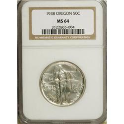 1938 50C Oregon MS64 NGC