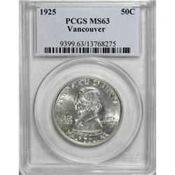 1925 50C Vancouver MS63 PCGS