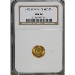 1905 G$1 Lewis and Clark MS62 NGC