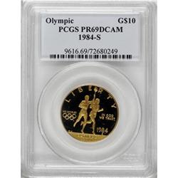 1984-S G$10 Olympic Gold Ten Dollar Deep Cameo PR69 PCG