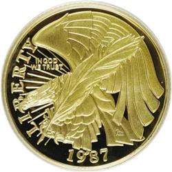 1987-W G$5 Constitution Gold Five Dollar Deep Cameo PR6