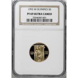1992-W G$5 Olympic Gold Five Dollar Deep Cameo PR69 NGC