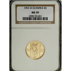 1992-W G$5 Olympic Gold Five Dollar Deep Cameo PR70 NGC
