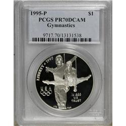 1995-P $1 Olympic/Gymnastics Silver Dollar Deep Cameo P