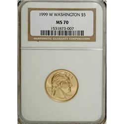 1999-W G$5 Washington Gold Five Dollar MS70 NGC