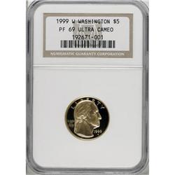 1999-W G$5 Washington Gold Five Dollar Deep Cameo PR69