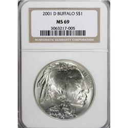 2001-D $1 Buffalo Silver Dollar MS69 NGC