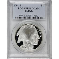 2001-P $1 Buffalo Silver Dollar Deep Cameo PR69 PCGS