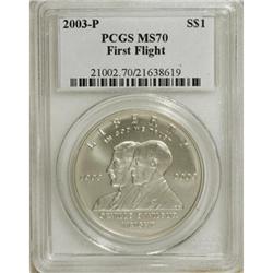 2003-P $1 First Flight Silver Dollar MS70 PCGS