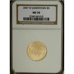 2007-W $5 Jamestown MS70 NGC
