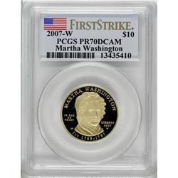 2007-W G$10 Martha Washington Deep Cameo PR70 PCGS